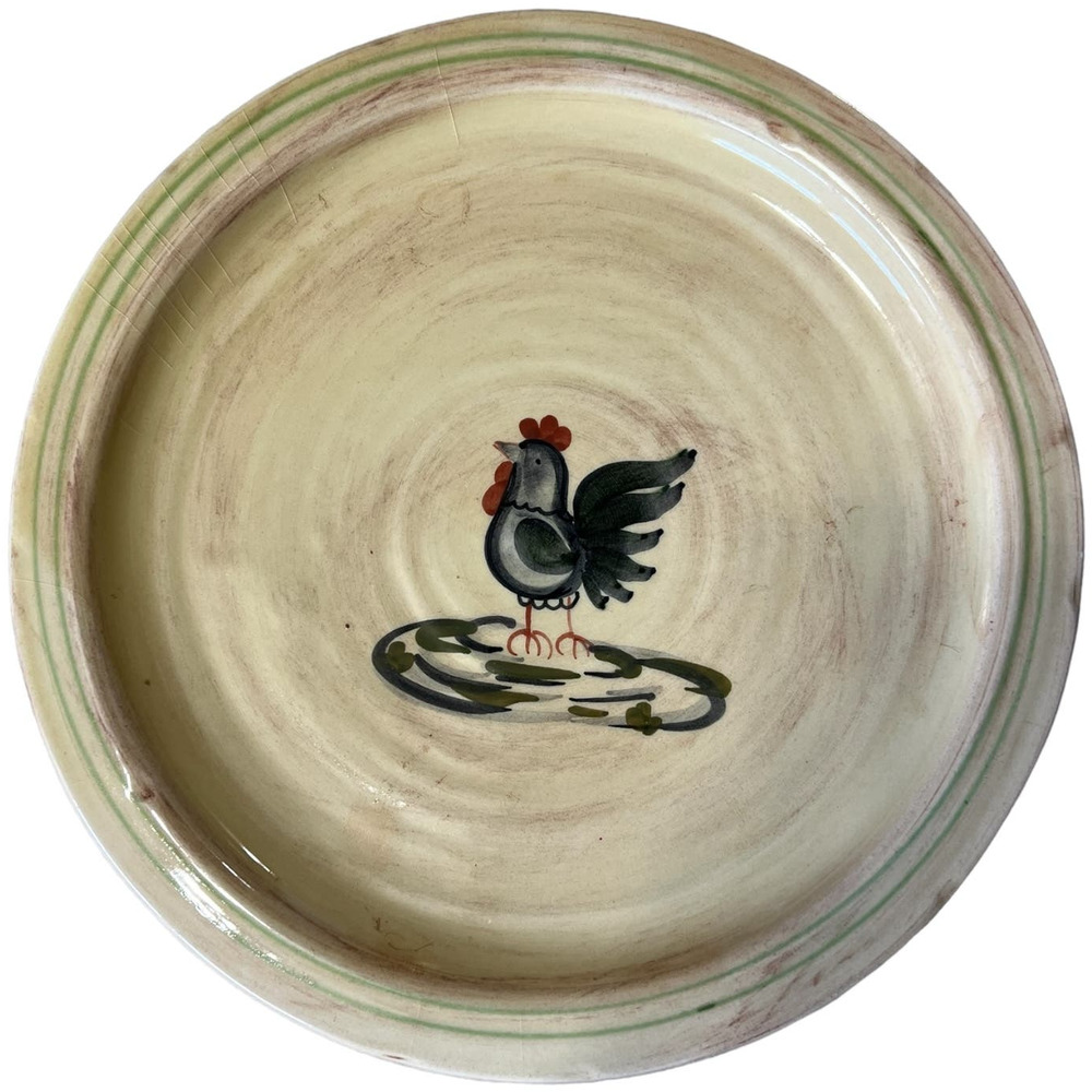 Ceramiche Virginia Italian Made Rooster Dinner Plate